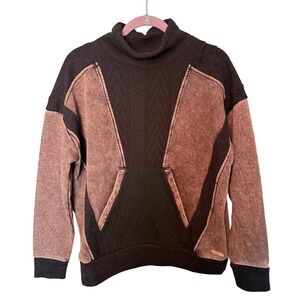 Buckle Pieced Knit Sweater Pullover Small